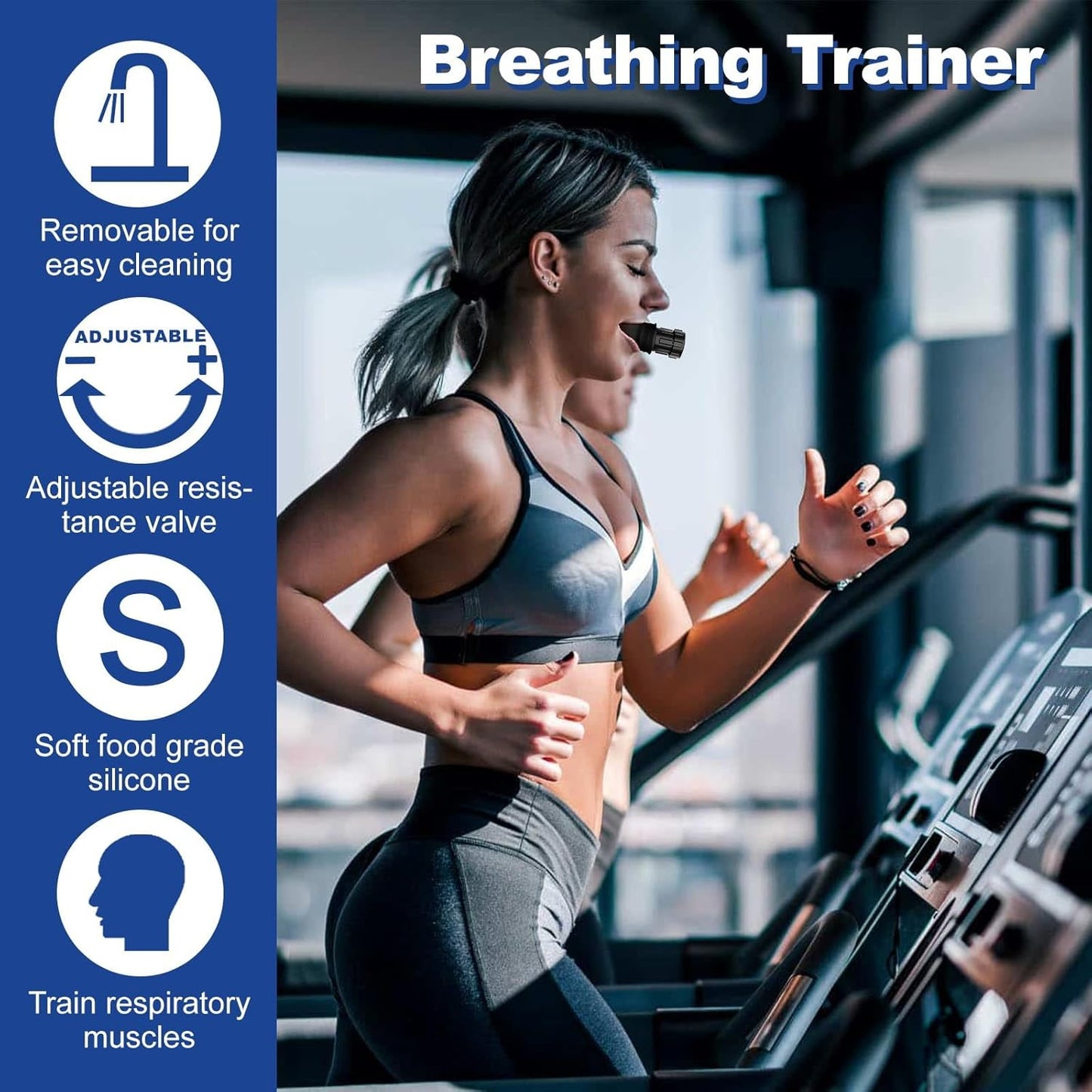 Breathing Trainer, Portable Lung Trainer, Breathing Resistance Trainer for Oral