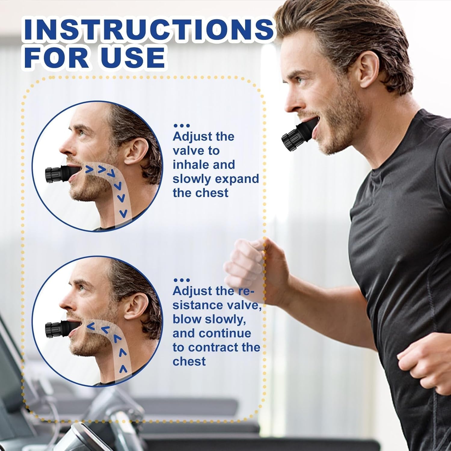 Breathing Trainer, Portable Lung Trainer, Breathing Resistance Trainer for Oral
